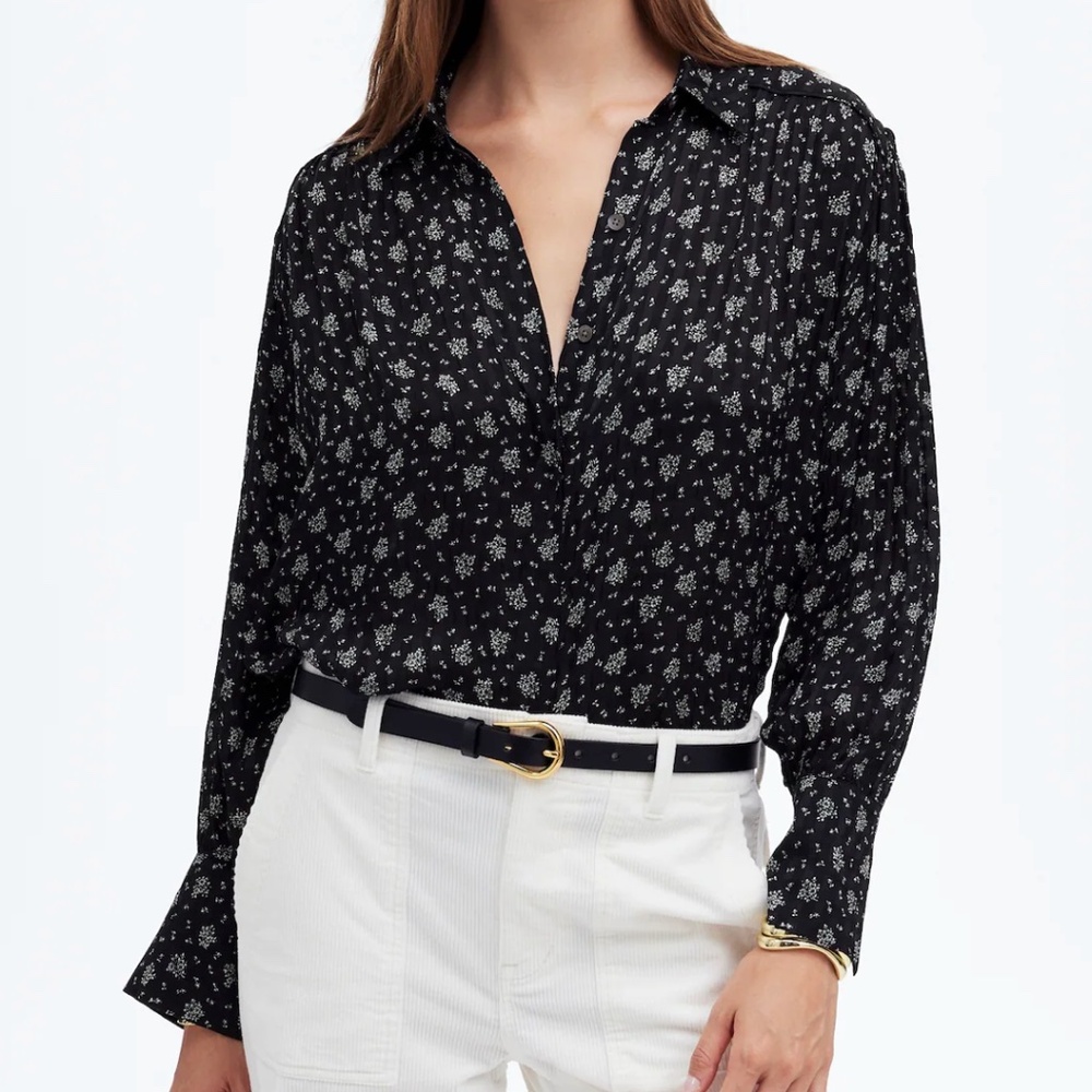 Madewell Long Sleeve Button Front Top